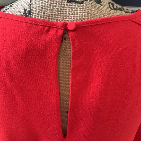 J CREW Red long sleeve contemporary fall dress $148 S M 6 8 career preppy - Picture 4 of 11